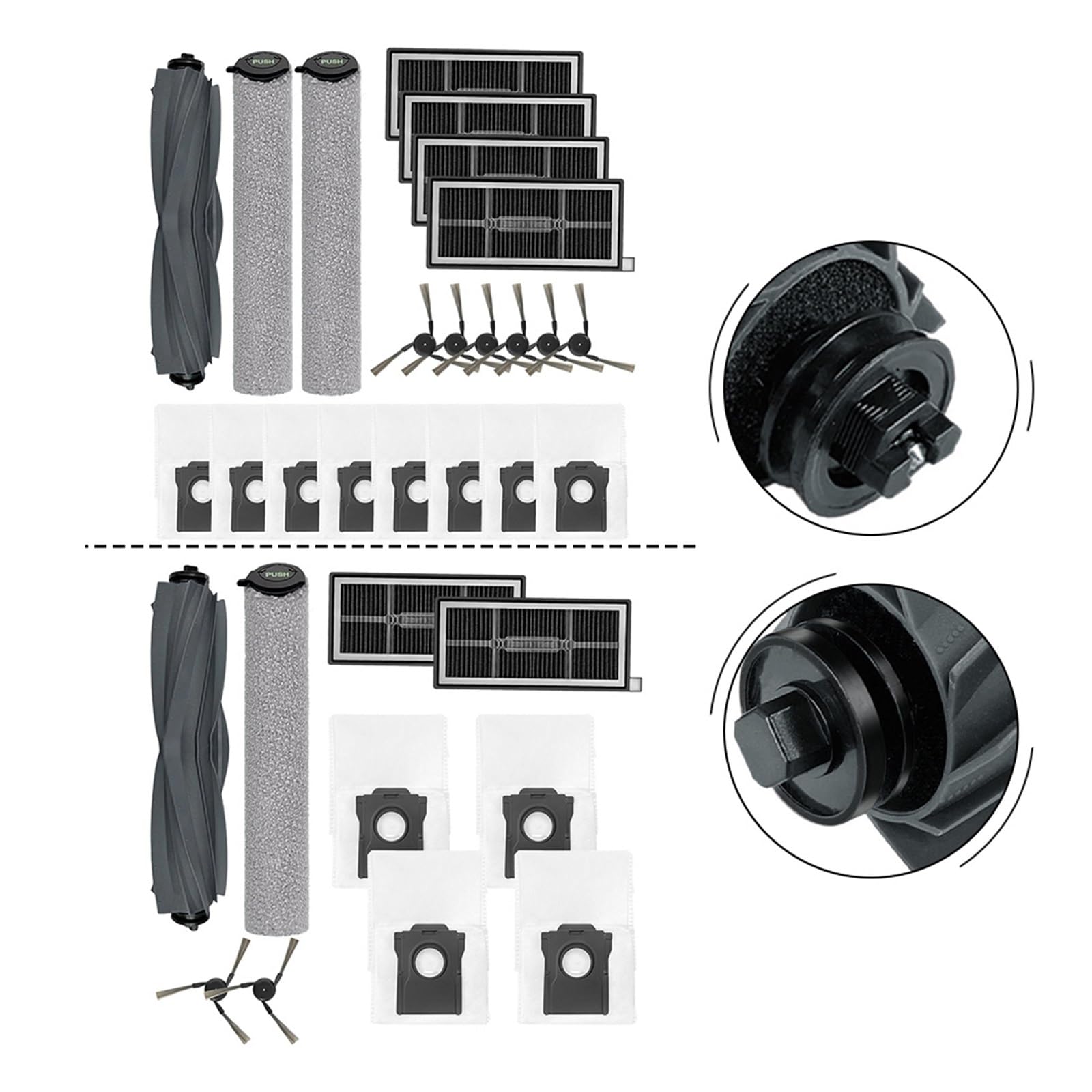 Generisch Kompatibel mit MOVA S70 Bürstenfilter-Mopp-Set