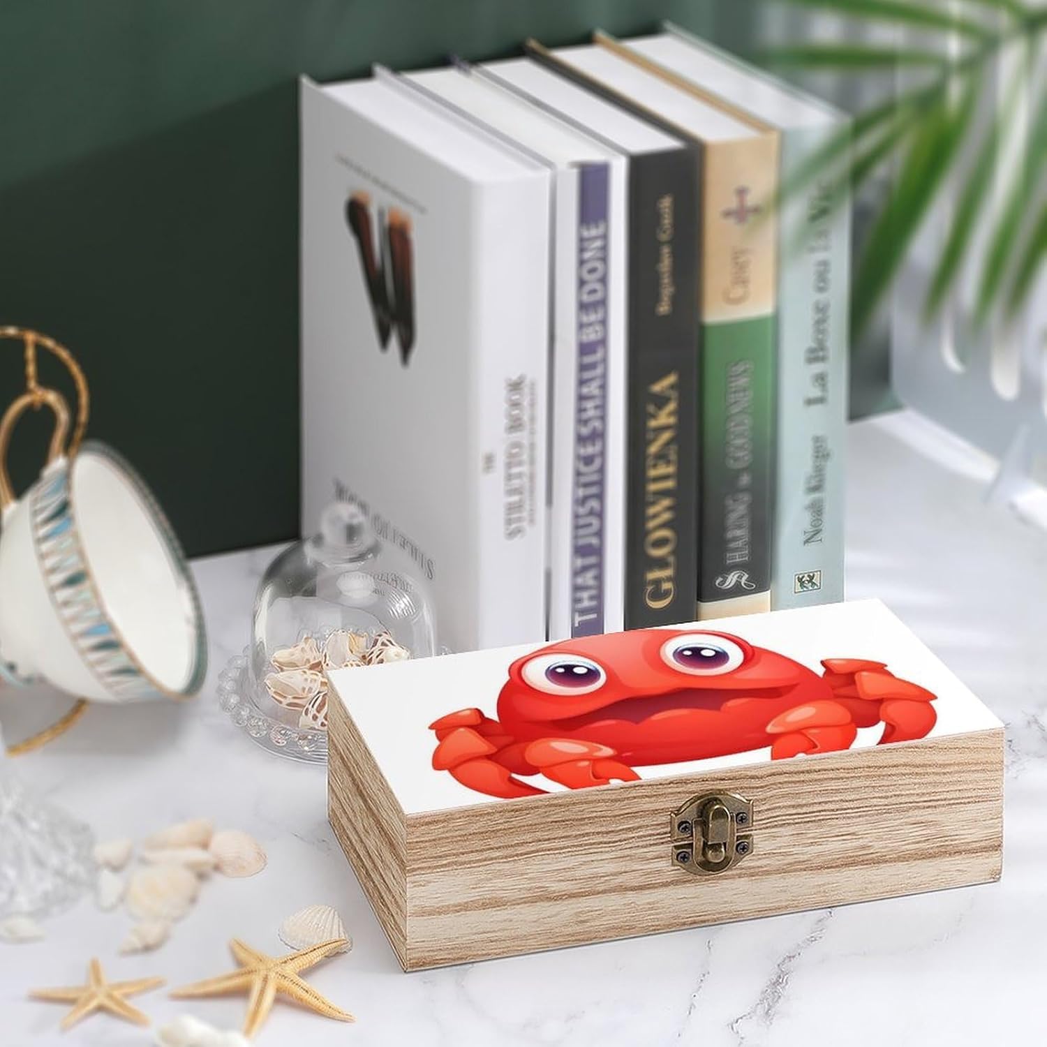 Lightweight Wooden Box, Hinged Lid, Retro Clasps, 7.9'' X 3.9'' X2.3'' image 4