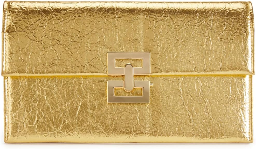 Metallic Evening Clutch Handbag Purse Patent Leather Shoulder Bag