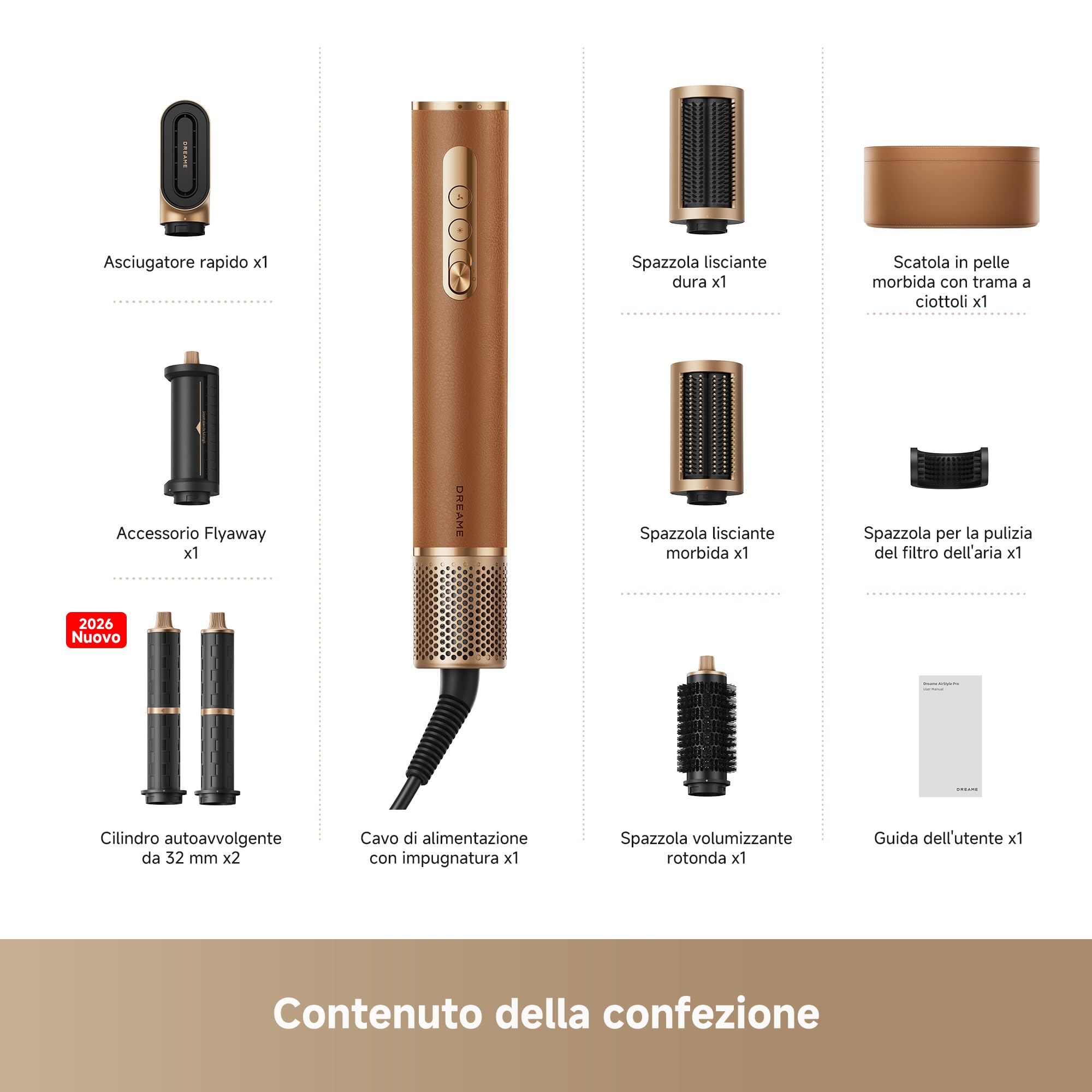 DREAME AirStyle Pro,Multi-Styler 7 in 1,Asciugatura Rapida,2 Cilindri Arricciacapelli,Capelli Volumizzanti,Spazzola Lisciante,Riduzione dell'effetto Crespo,Styling a Flusso d'aria,2026 Nuova Versione