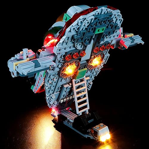 Miniatura 5 de Kyglaring Kit de iluminación LED para Lego Star Wars Boba Fett Starship y juego de luces compatible con el kit de construcción Lego 75312, no