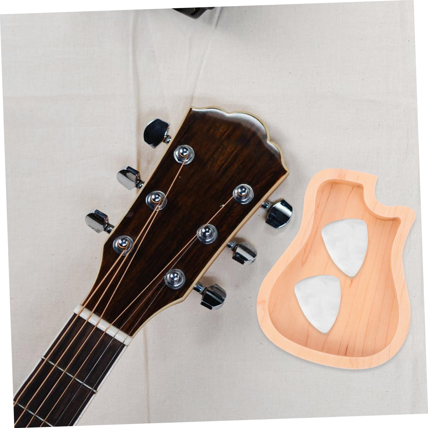 ifundom 3stücke Gitarrenförmiger Plektrenhalter Ahornholz Kompakte Und Tragbare Aufbewahrungsbox Für Standard Und Jazz-gitarrenplektren Für Musiker Und Gitarristen