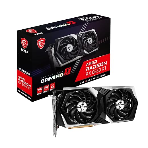 Msi Gaming Radeon Rx 6650 Xt 128-Bit 8 Gb Gddr6 Dp/Hdmi Dual Torx 4.0-Lüfter, Freesync Directx 12 Vr-Fähige Oc-Grafikkarte (Rx 6650 Xt Gaming X 8G), V502-063R