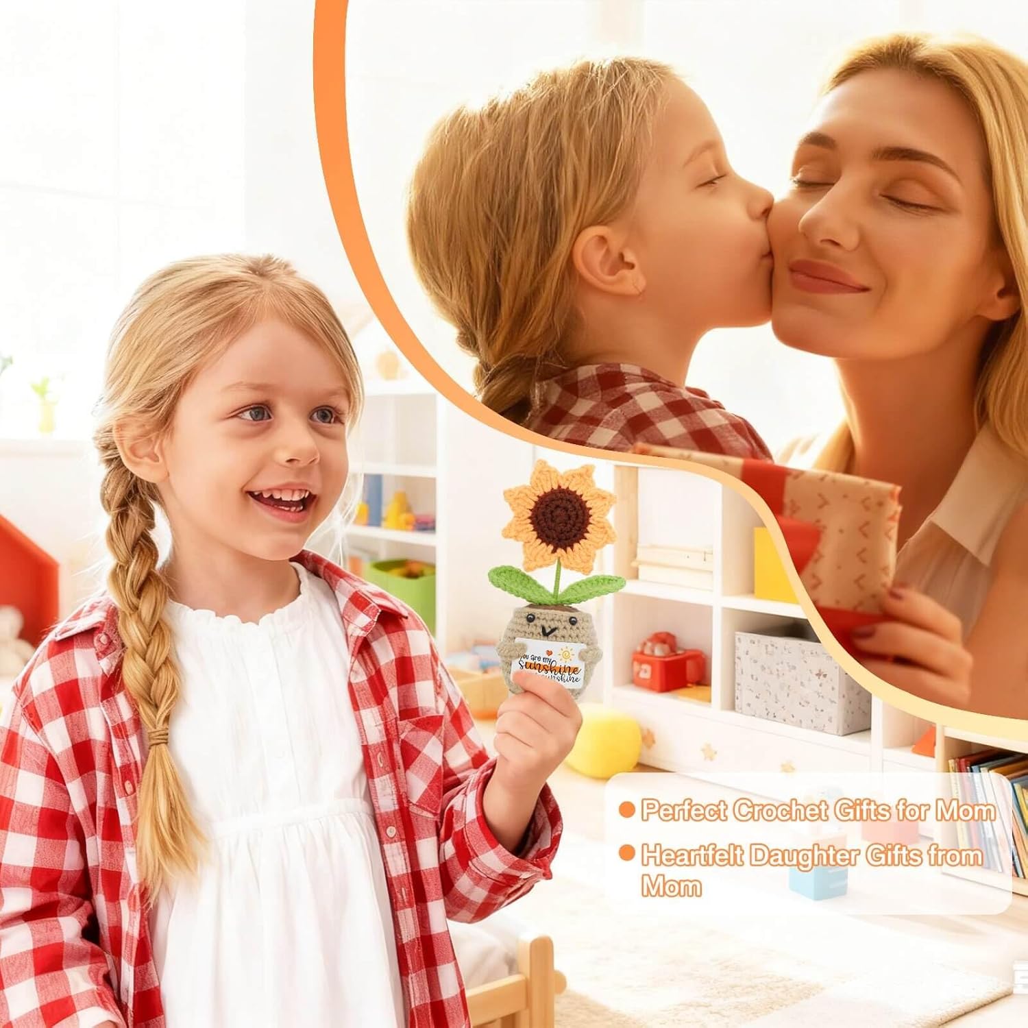 Gifts for Mom from Daughter, Cute Mom Grandma Nana Mama Gifts, You are My Sunshine Handmade Sunflower Crochet, Christmas Mothers Day Birthday Gifts for Moms from Son - Image 6