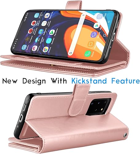 Miniatura 10 de Tekcoo Funda para Galaxy S20 Plus, funda tipo cartera para Galaxy S20+, piel sintética de lujo, ranuras para tarjetas de crédito, funda con tapa
