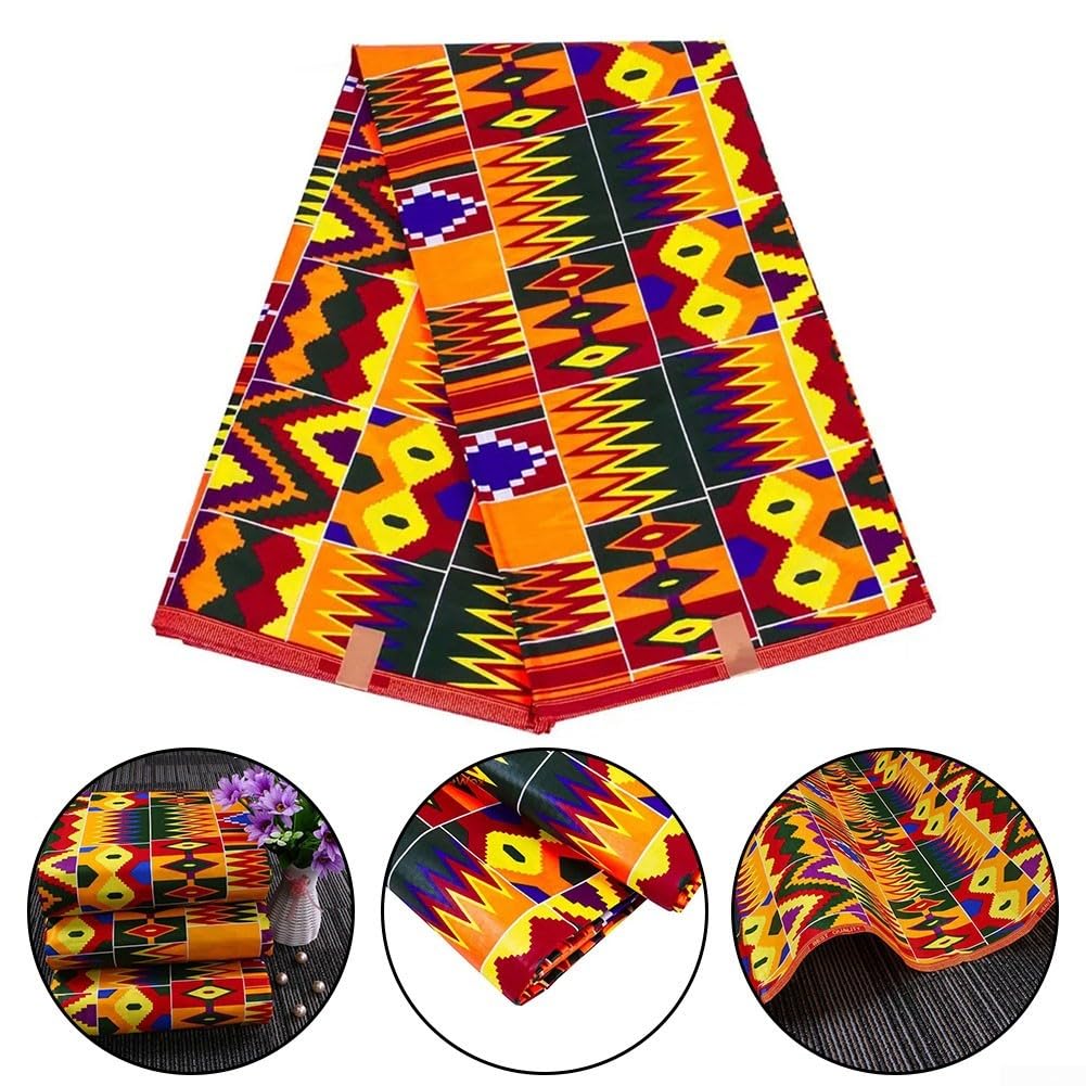 Tessuto Africano per cera Stampato Floreale 1 Iarda Cotone Tessuto(6 yards)