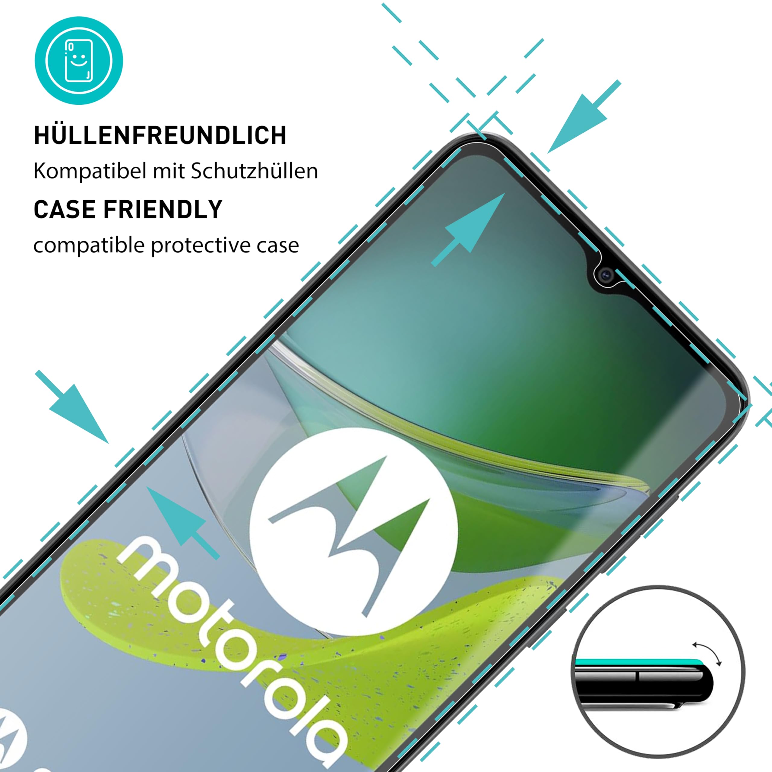Mr.Shield Pellicola Protettiva In Vetro Temperato Per Motorola Moto E13 4G LTE, 3 Pezzi, 9H Durezza, Anti Graffio, Anti Impronta