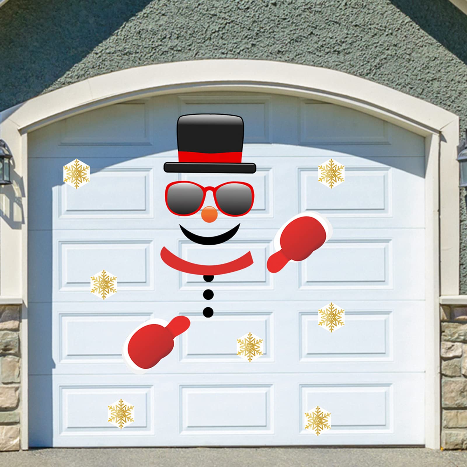 Autocollants De Noël Pour Porte – Lot Avec Motifs Festifs (Père Noël, Bonhommes De Neige…), Amovibles, Pour Frigo, Porte De Garage, Mur