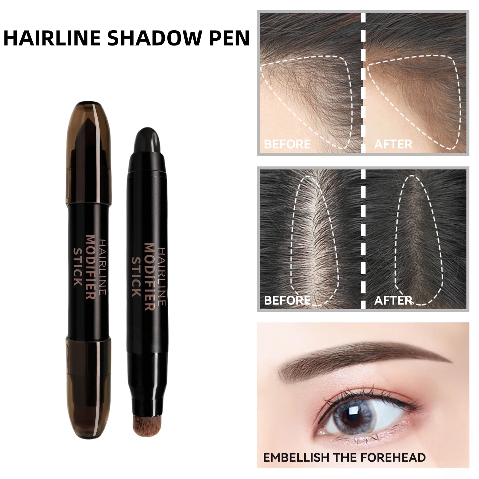 Root Cover Up Stick,Root Color Stick,Double Head Root Touch Up,Instant Grey Coverage & Hair Loss Cover,Hair Root Colour Touch Up,Root Powder Touch Up,Hairline Powder,Waterproof & Sweat-Proof(01#) - Image 4
