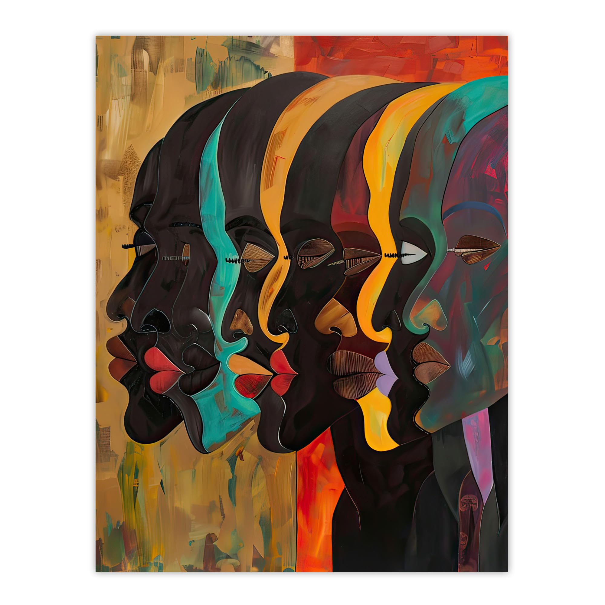 Artery8 Abstract Portrait Painting - Trippy Wall Art Print - W18" x H24"