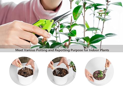 Miniatura 2 de Josteve Tapete para trasplantar plantas, 5 piezas de herramientas para suculentas, mini herramientas de jardinería pequeñas para interiores, tijeras