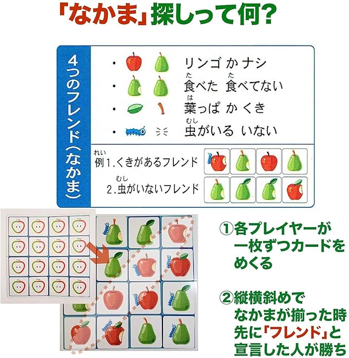 Amazon アップルペア かわいい イラストの 注意力 記憶力 知育 ボードゲーム 小学生 から お年寄り ファミリー で 誕生日 プレゼント 携帯 ボードゲーム おもちゃ