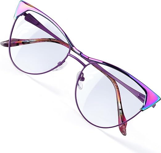 Blue Blockers Glasses for Women, Bluelight Glasses with Cat Eye Frame for Style, Comfort, Eye Strain Relief