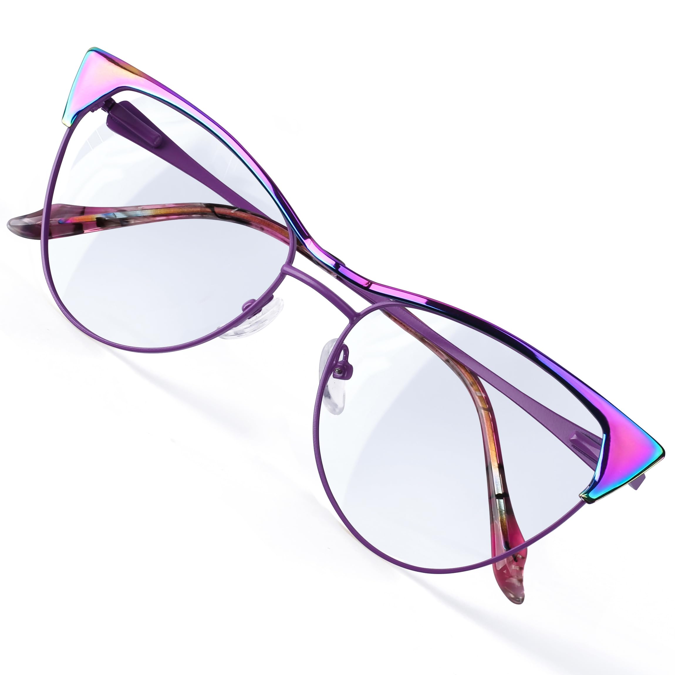 Lentes bloqueadores azules para mujer, gafas de luz azul con marco de ojo de gato para estilo, comodidad, alivio de la tensión ocular