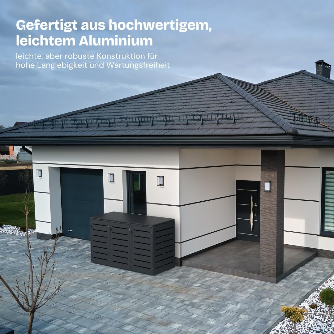 Alubert Mülltonnenbox 4er Schwarz (RAL9005)