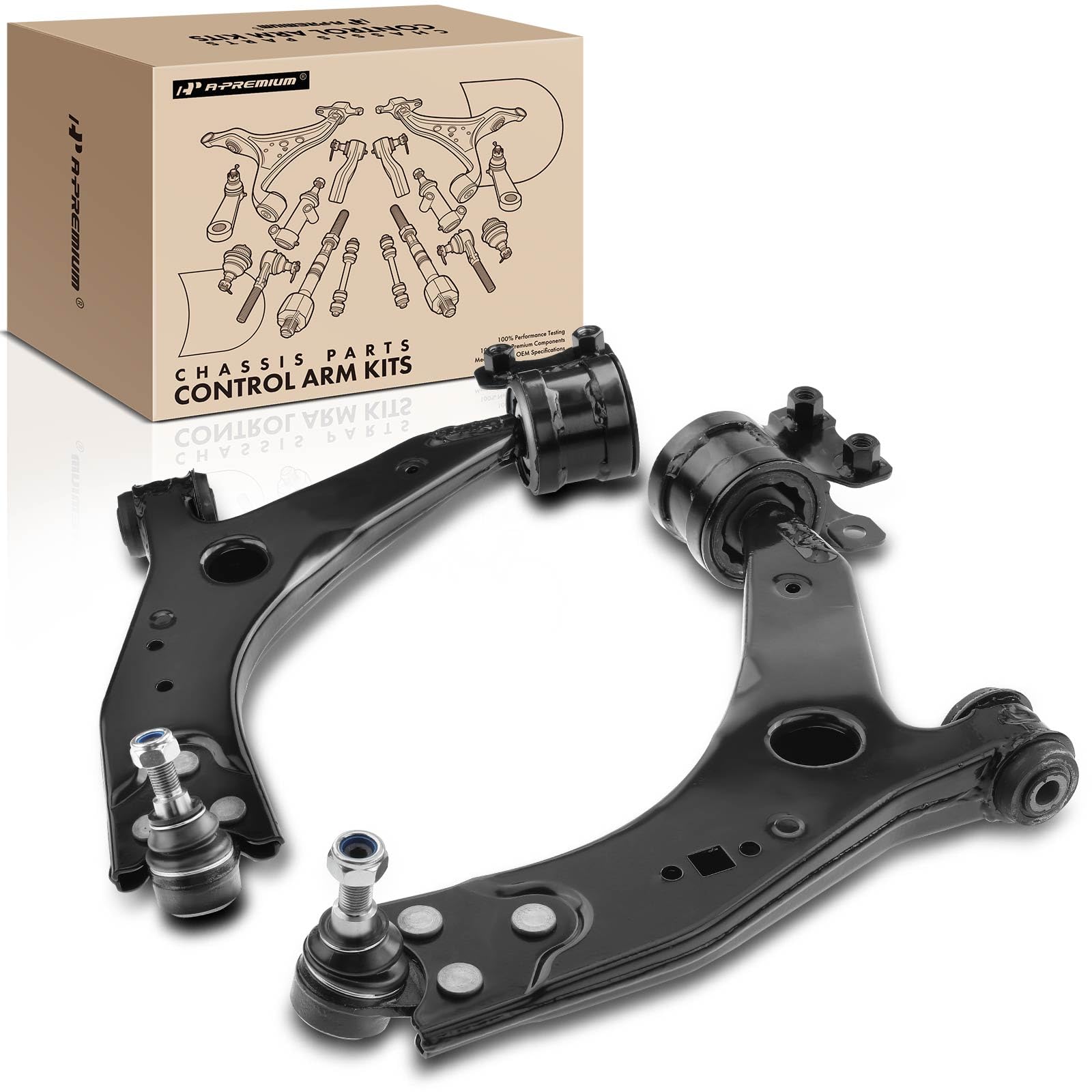 A-Premium 2 x Front Lower Control Arm, with Ball Joint & Bushing, Compatible with Volvo C70 2006-2013, C30 2007-2013, S40 2006-2011, V50 2006-2011,