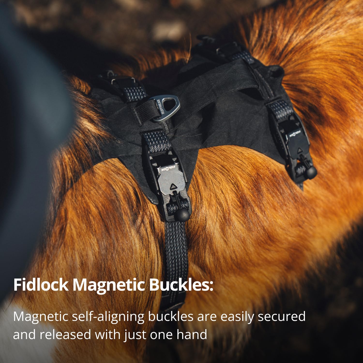 Ruffwear Ridgeline Hundegeschirr, reflektierend, strapazierfähig, Hunde und Haustiere, wasserdicht, mit Griff, 3 Leinenbefestigungspunkte, Obsidian-Schwarz, Größe M