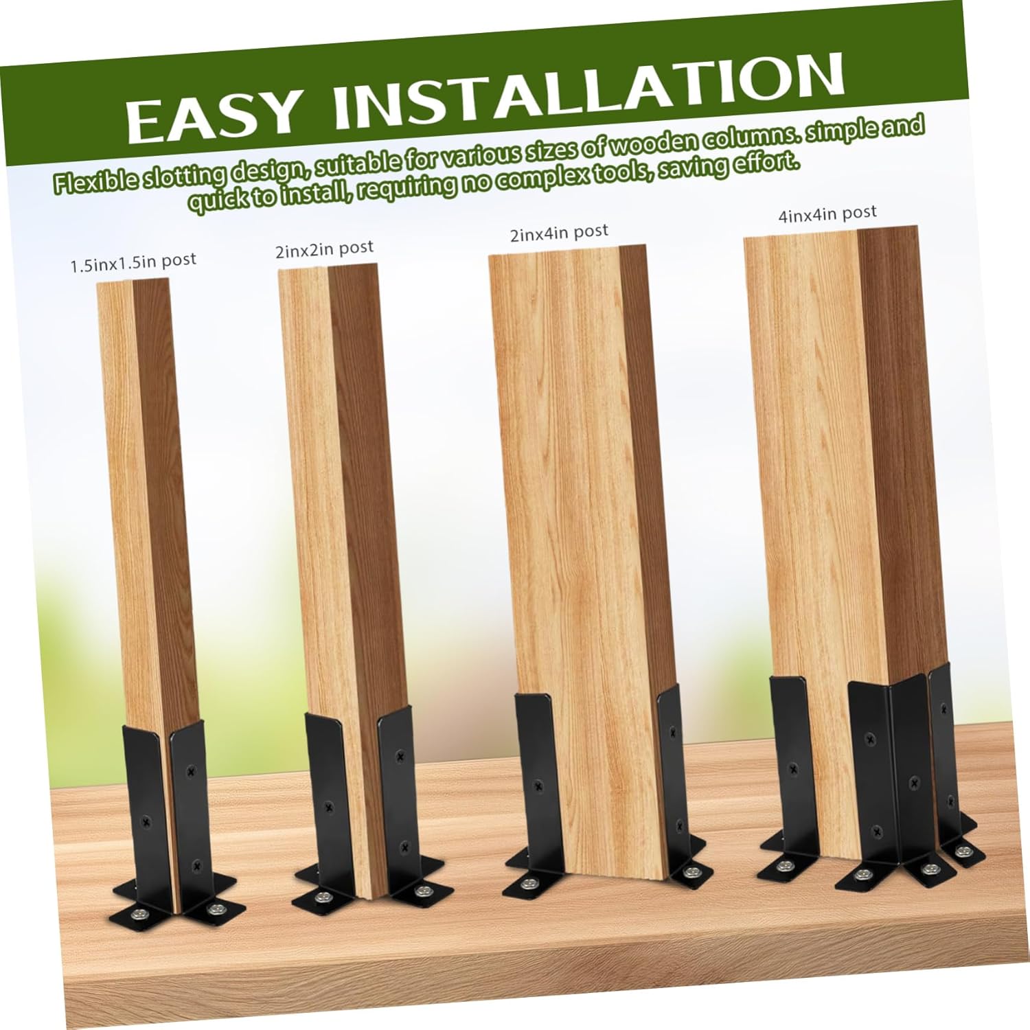Angoily 4Sets Mailbox Support Brackets Heavy Duty Post Base Brackets for Pergola Railing Fence Decks Easy Installation Sturdy Design Durable Support for Various Post