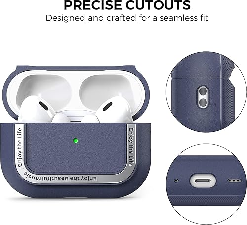 Miniatura 5 de Funda protectora de TPU Airpods Pro 2 con correa de mano y mosquetón para Airpods Pro 2 LED frontal visible compatible con carga inalámbrica para