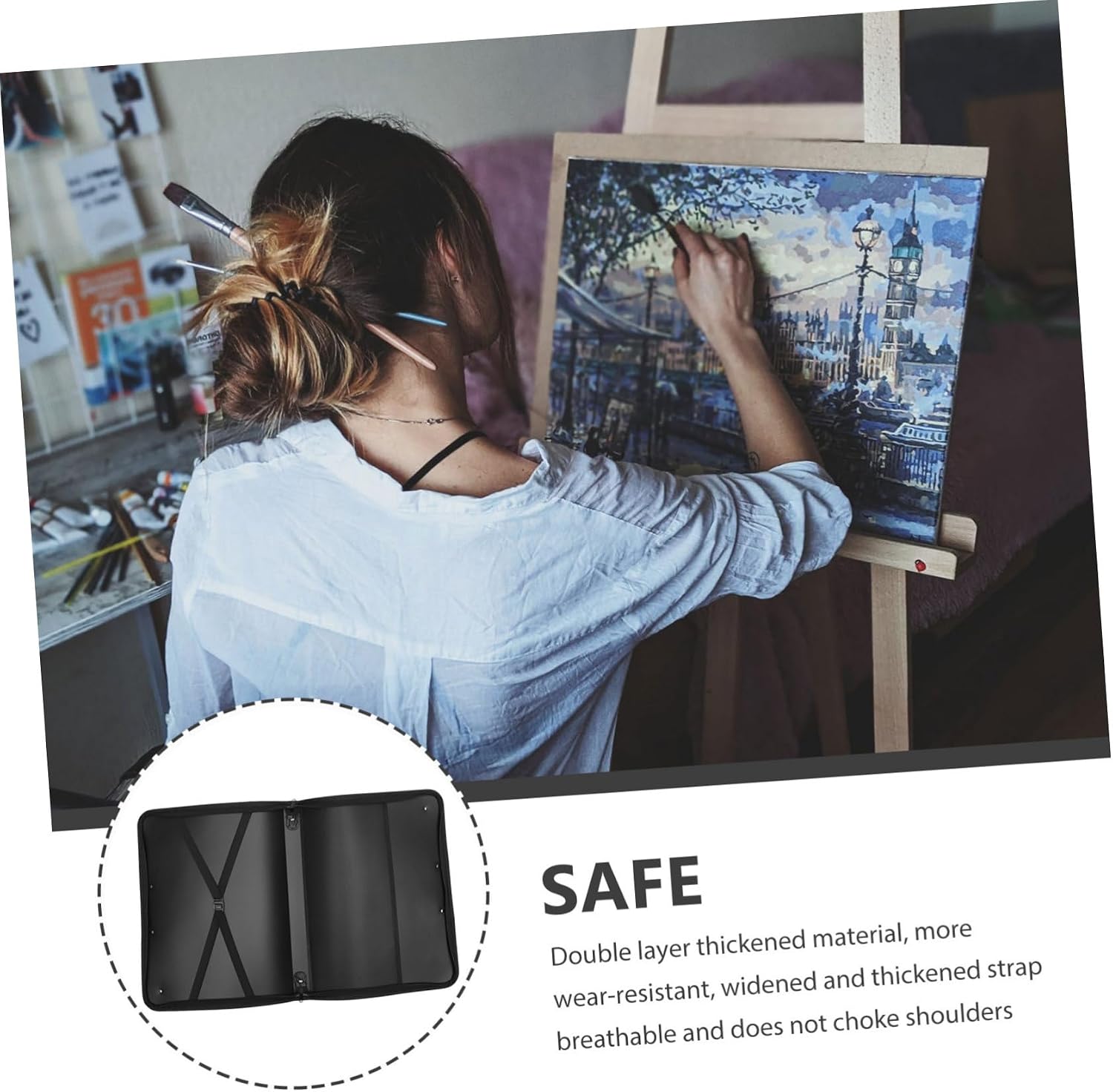 STOBOK A3 Art Supply Bag for Artists, Waterproof Oxford Cloth Portfolio