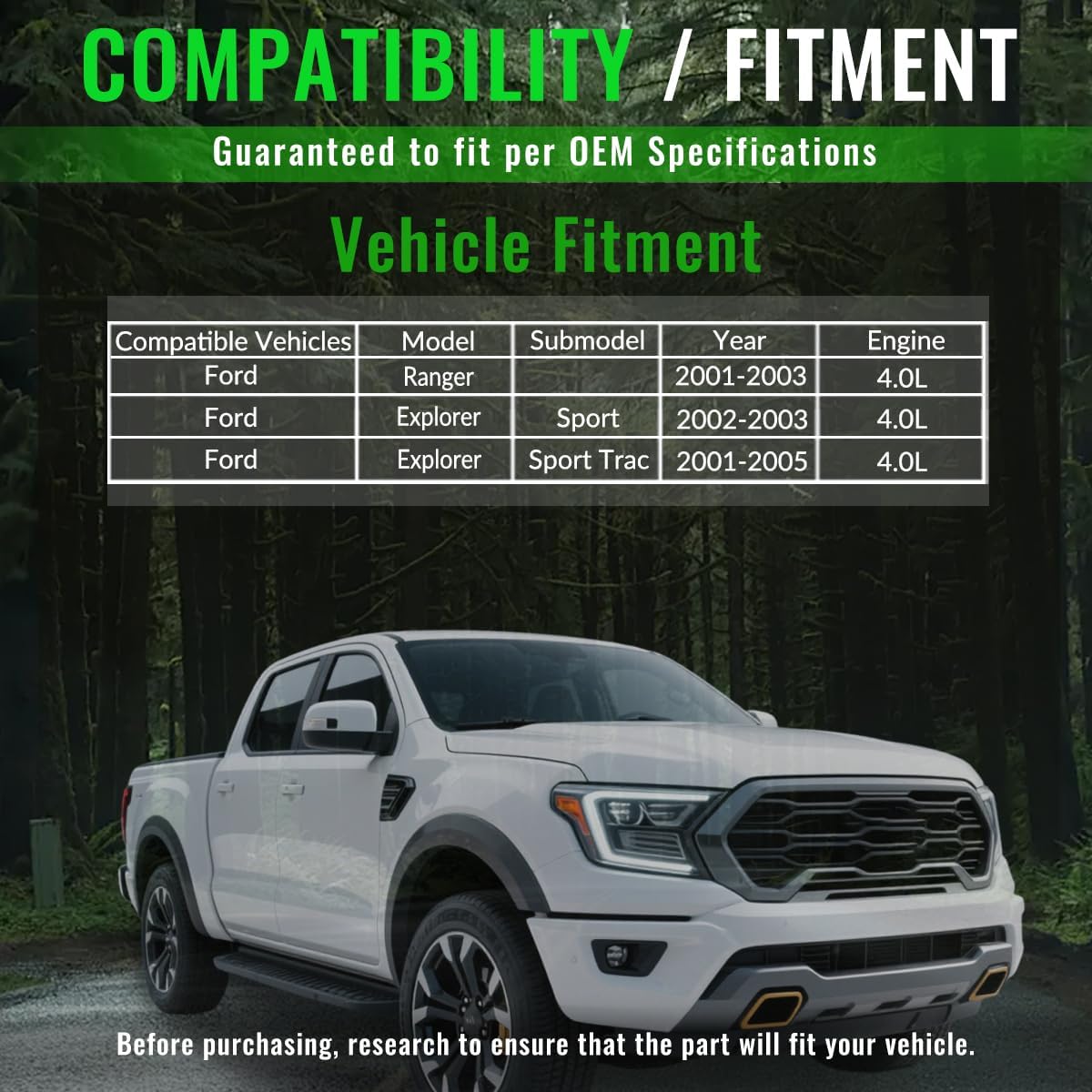 Front Rear Catalytic Converter Compatible with Ford Ranger 2001-2003 4.0L V6(OEM/OBD-Ⅱ Replacement Catalytic Convertor)