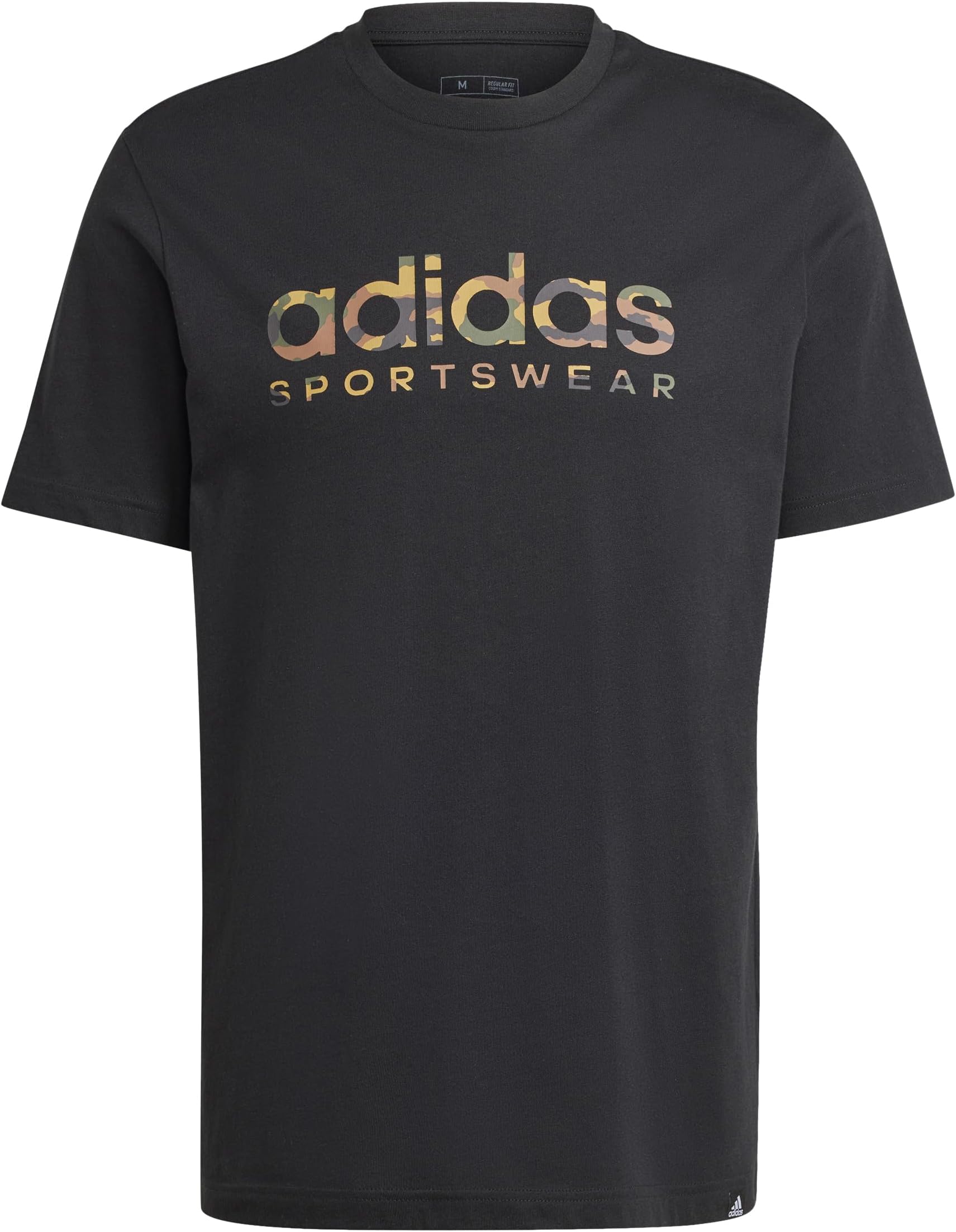 adidasMen's Camo Linear Graphic Tee Short Sleeve Graphic Tee (Pack of 1)