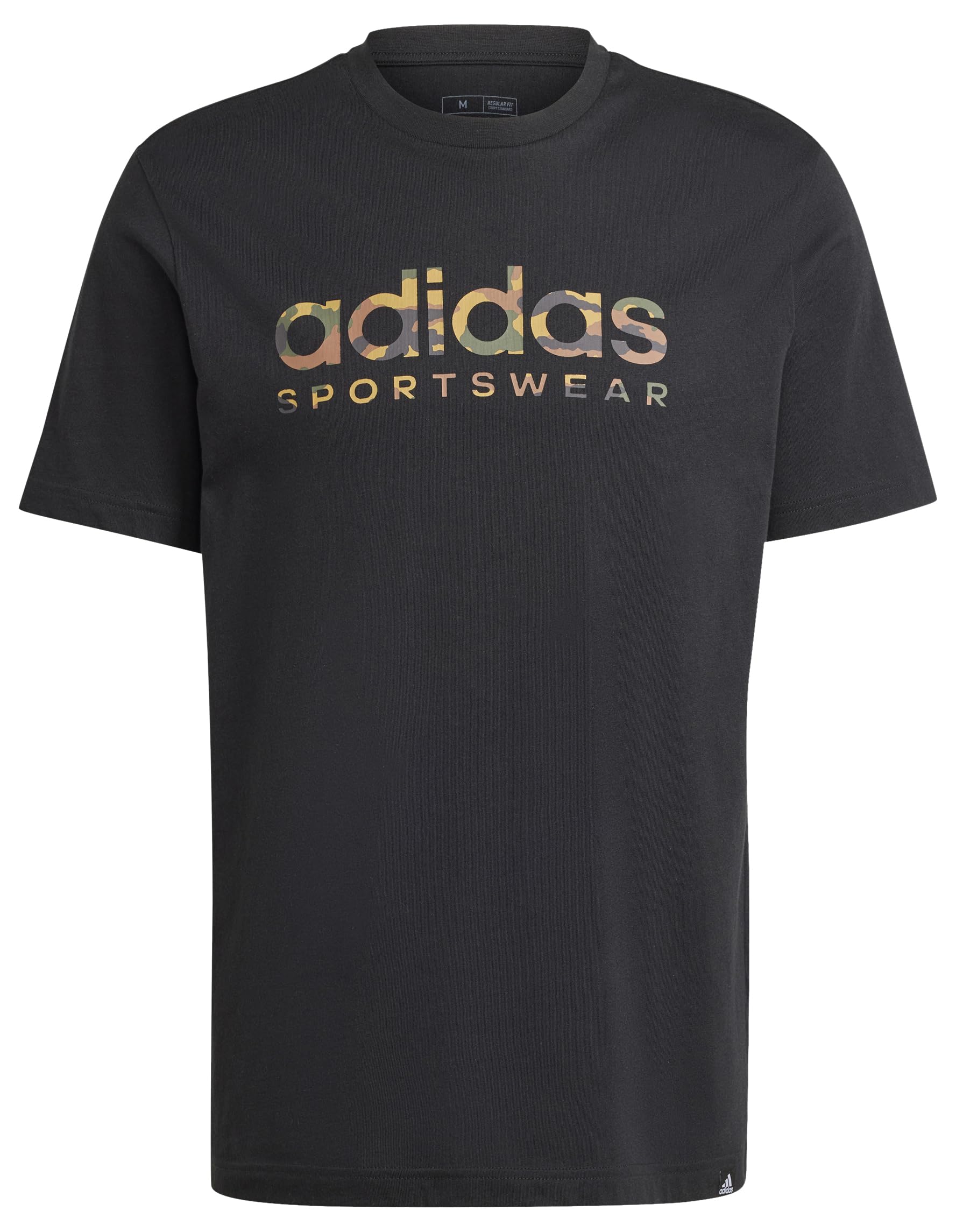 adidas Men's CAMO Linear Graphic TEE, Black, M Tall