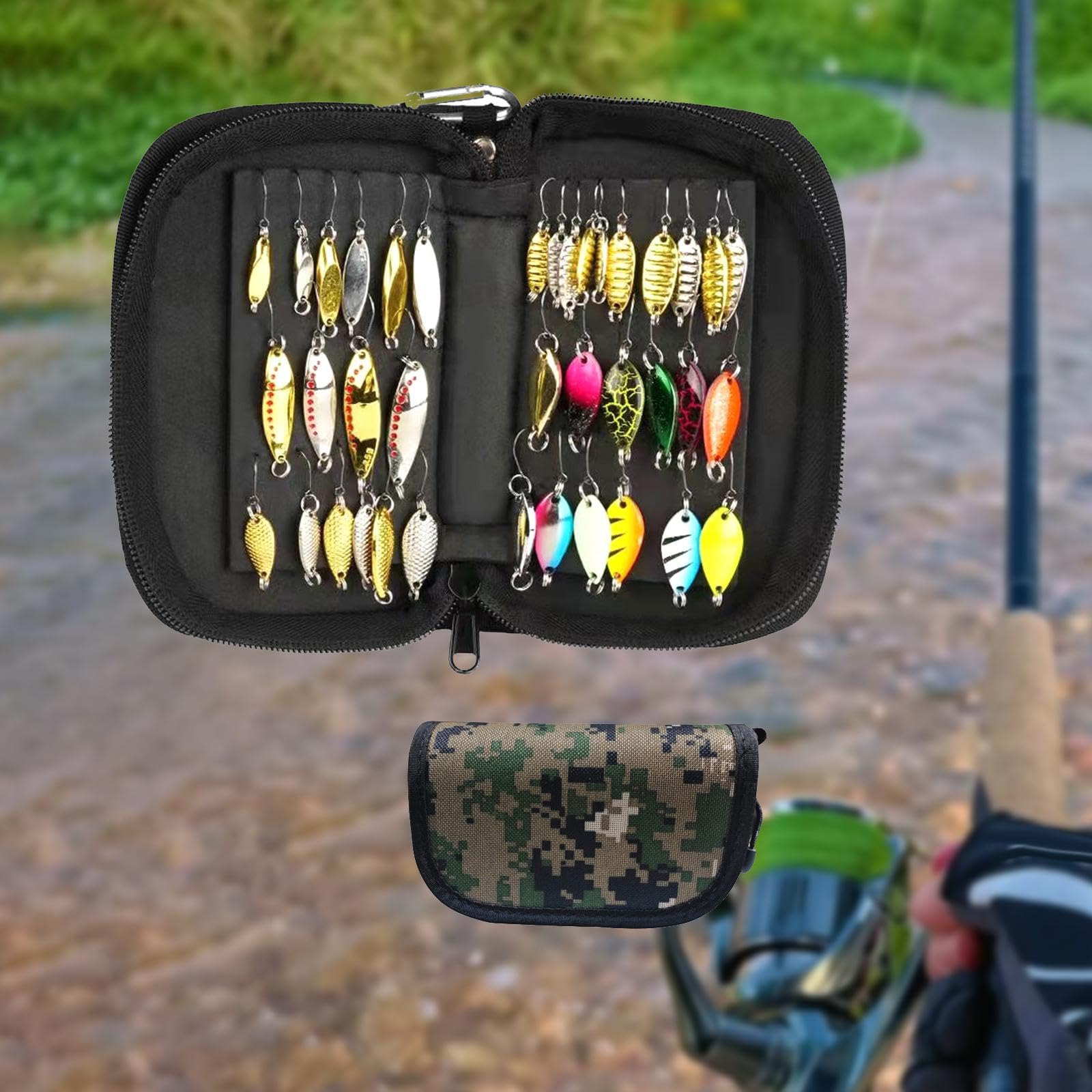Amazon | Zxpjkyu 釣りルアーケース 収納ボックス ジッパー