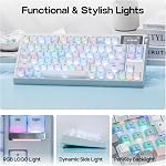 EPOMAKER G84 PRO Wireless Gaming Keyboard with Screen&Knob, 75% Creamy Mechanical Keyboard, 8000mAh, Hot Swappable, Silicone Keycaps, BT5.0/2.4G/USB-C Mode, NKRO, RGB (White, Creamy Jade Switch)