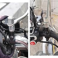 Vista 6 de 2 piezas de soporte de montaje para espejo de manillar de motocicleta, abrazadera de montaje de rosca de espejo de aluminio de 7/8", adaptador