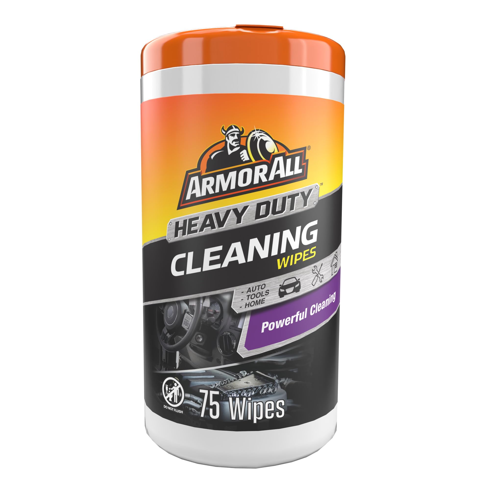 Armor All Heavy Duty Cleaning Wipes, Disposable Car Wipes (75 Count)