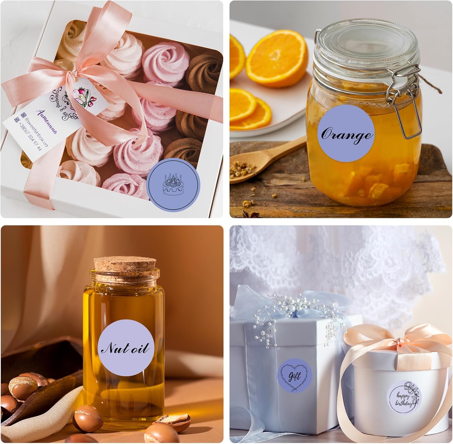 2 Inch Round Thermal Label Stickers, Purple Circle Thermal Stickers Labels, Direct Thermals Printer Label for Logo Design-300 Sheets/1 Roll - Image 7