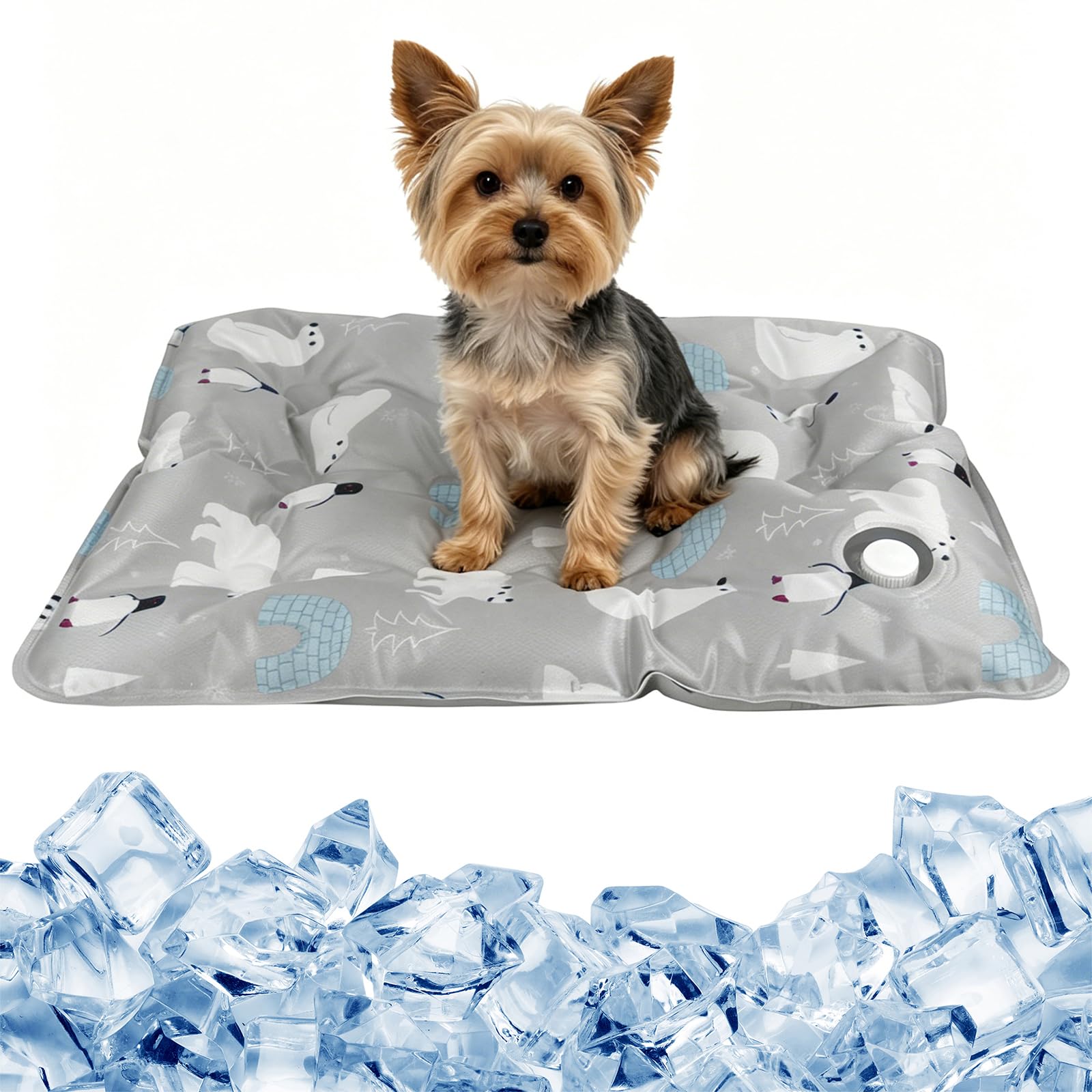 Aovanta Dog Cooling Mats, Summer Dog Bed Mat,Outdoor Pet Cooling Mat, Waterproof Cool Pad for Dog Cat (Grey, 90 x 60cm)