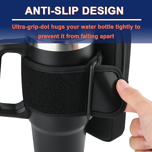 Miniatura 5 de Bolsa para botella de agua de gimnasio para vaso Stanley con asa, funda universal para botella de agua con correa y bolsillo, se adapta a una