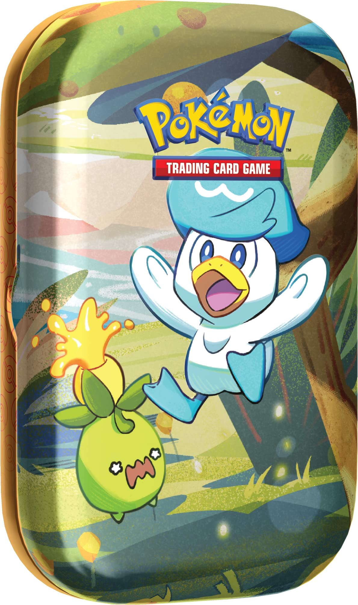 Pokémon TCG: Paldea Friends Mini Tins—Quaxly (2 Booster Packs, 1 Art Card & 1 Sticker Sheet)