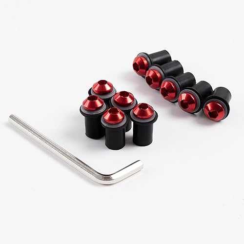 Miniatura 7 de WYNMOTO Tornillos universales para motocicleta, kit de tornillos de carenado, kit de tornillos de carenado, kit de aluminio CNC para Negro
