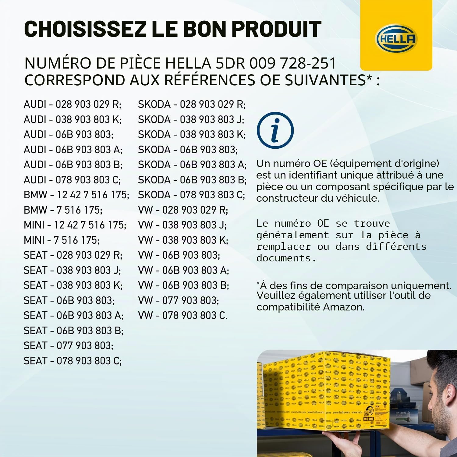 HELLA 5DR 009 728-251 Régulateur d'alternateur - 12V