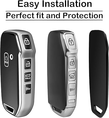 Miniatura 4 de Kirsnda Funda para llavero Kia, con llavero, TPU suave, protege la llave del coche, compatible con Cerato Ceed Forte NIRO Sorento Seltos Soul