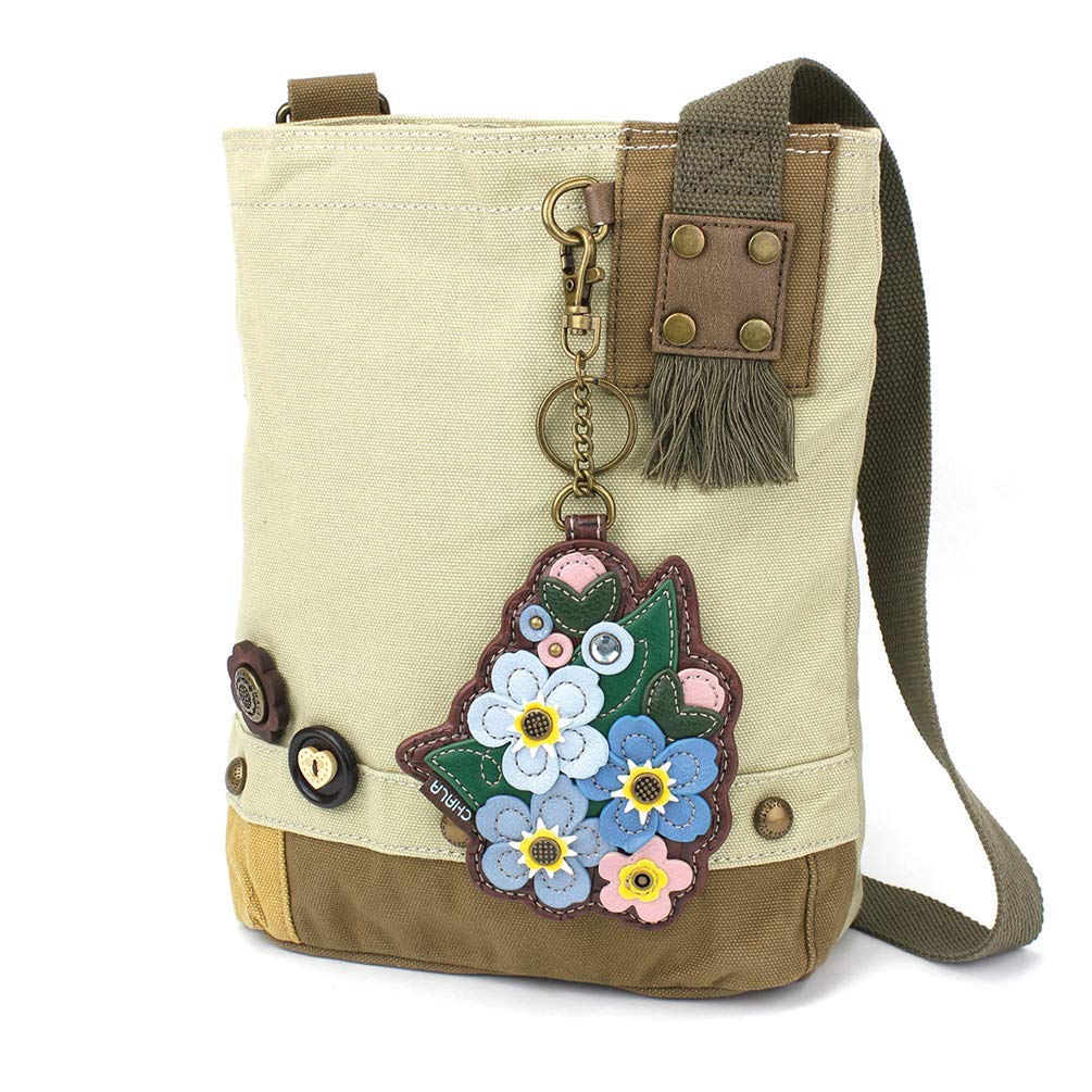 CHALA Patch Cross-Body Women Handbag, Canvas Messenger Bag Olive, Metal Charming Cross - Oliv, Medium — view 74