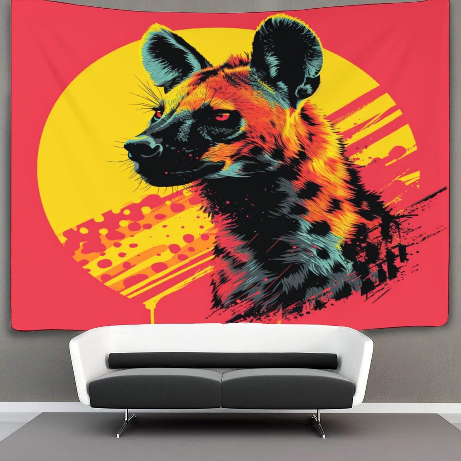 kaiyun Hyena Tapestry Wall Hanging,Animal for Bedroom Decor Birthday Party Celebration Or Garden Backdrop 100cmx150cm