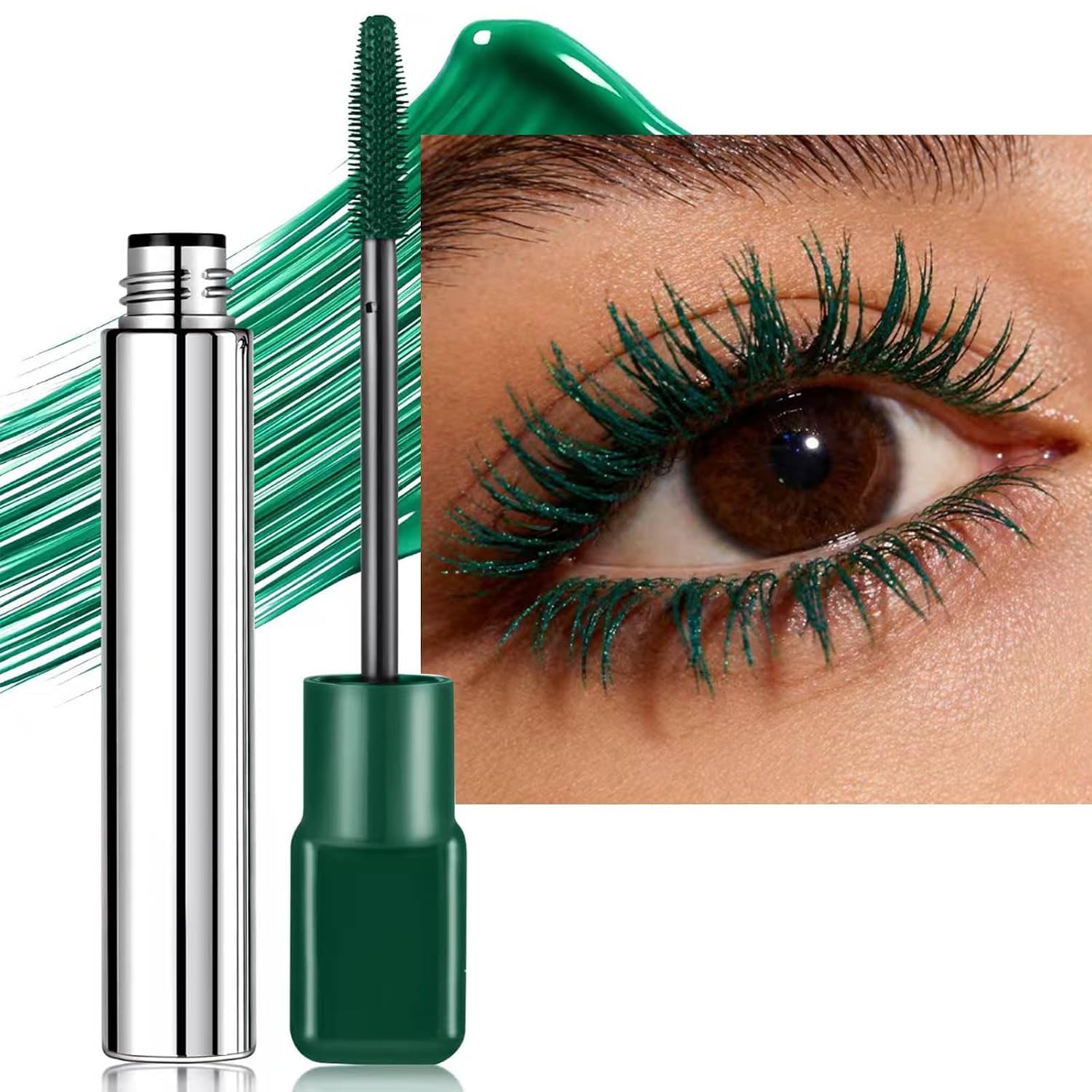 Green Mascara Waterproof Liquid Lash Extensions Mascara Volumizing & Curling Green Mascara For Eyelashes (05# green)