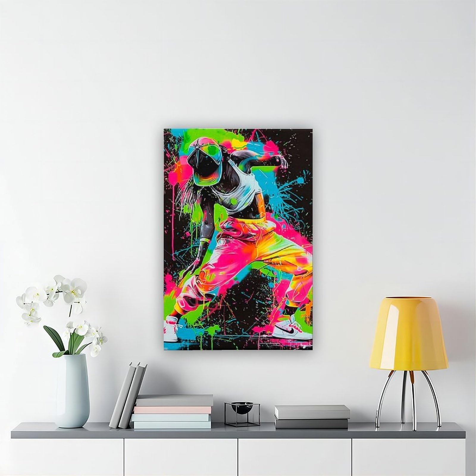 Poster da parete in tela con stampa di danza hip hop, decorazione per camera da letto, ufficio, stanza, regalo, 61 cm di lunghezza x 91,4 cm di larghezza