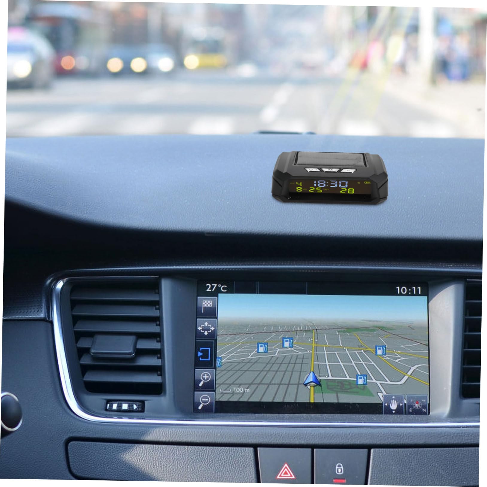 Reloj Digital para Coche con Temperatura y Fecha en Salpicadero