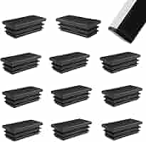 Tappi Per Tubi Rettangolari 50x25 Mm - 21 Pezzi, Nero, Per Mobili, Sedie, Trampolini, Protezione Pavimento - Foto 3
