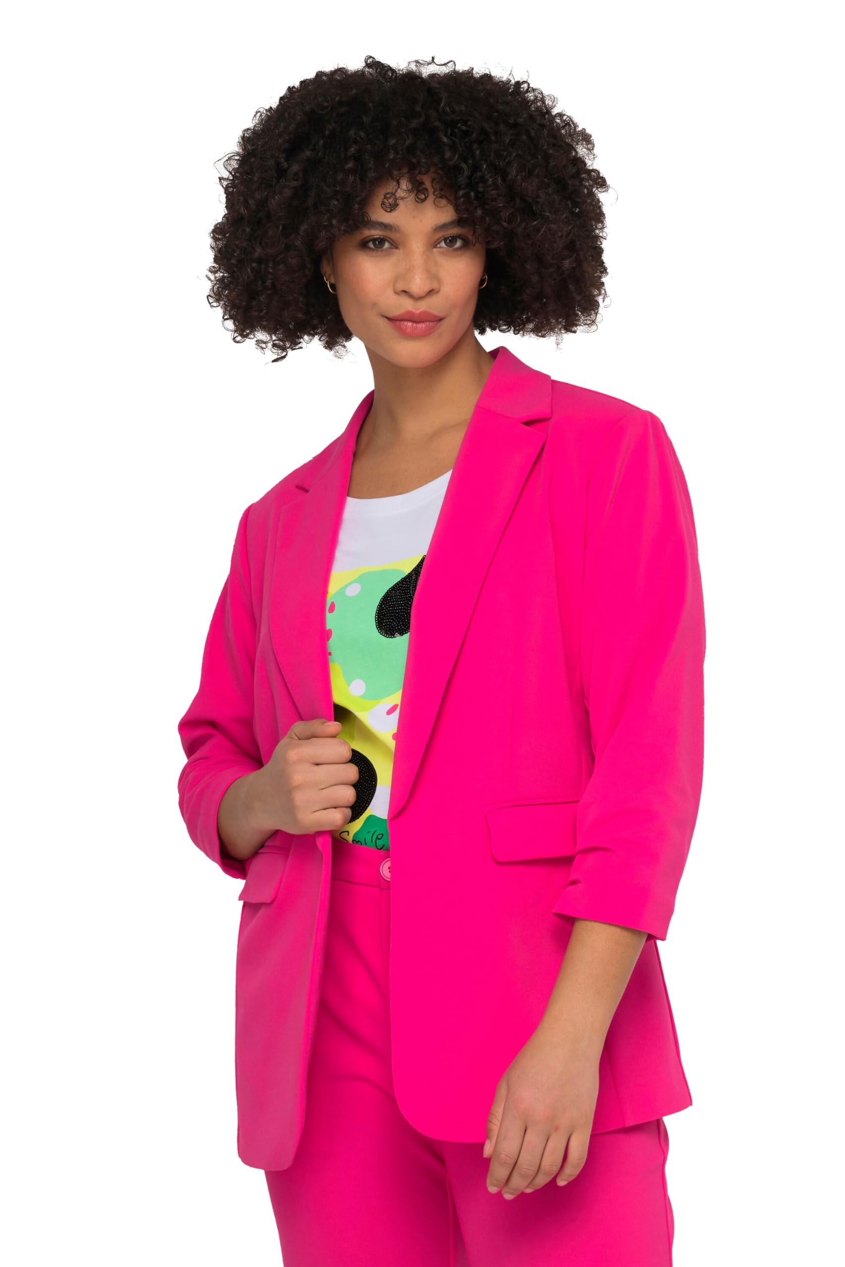 Angel of Style Damen große Größen Übergrößen Plus Size Blazer, offene Form, Reverskragen, Langarm 830286