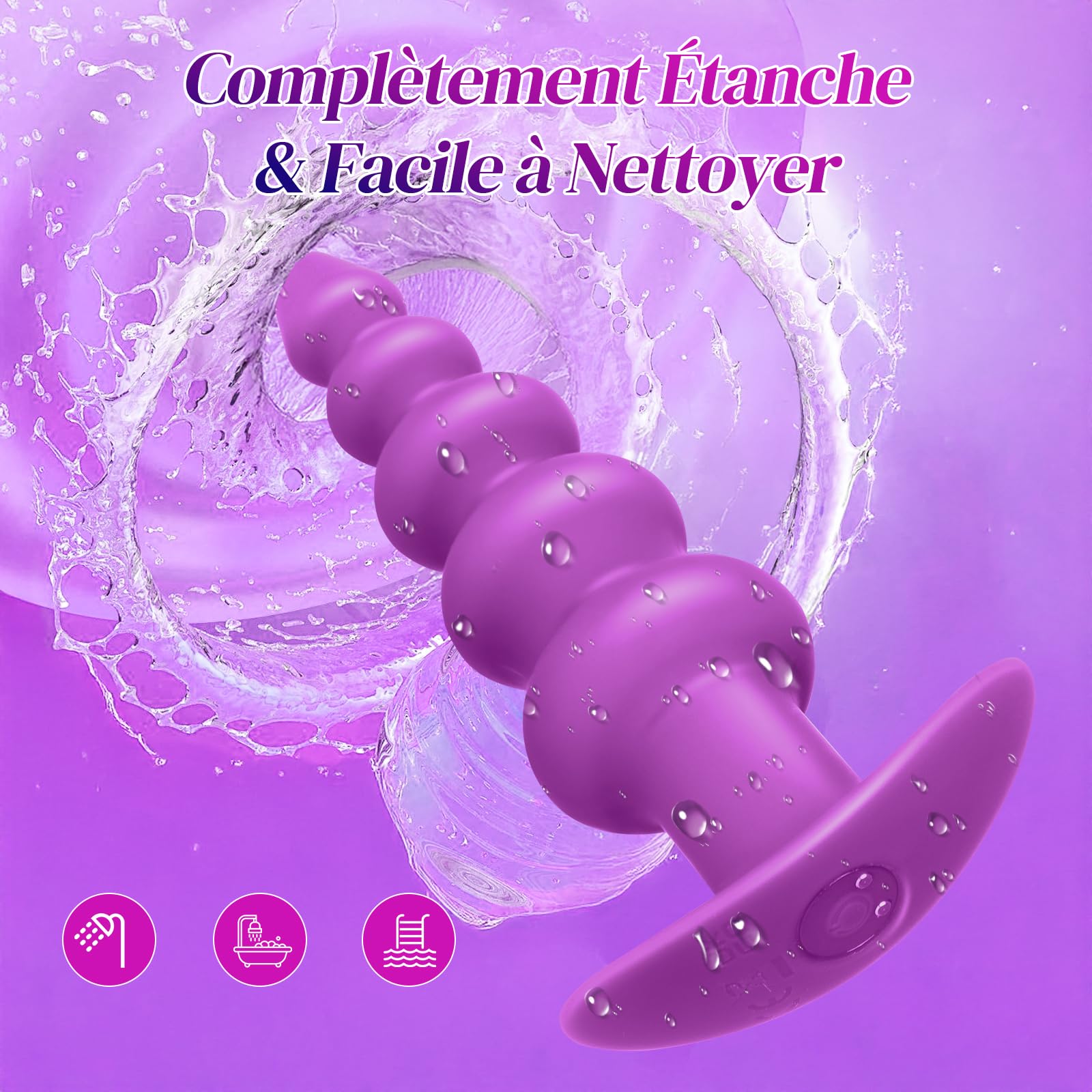 Plug Anal Vibromasseurs Gode Homme Pour Anus avec 10 Modes de Vibration APP | Silicone médical ultra-doux, charge magnétique rapide, étanche, design ergonomique et nettoyage facile