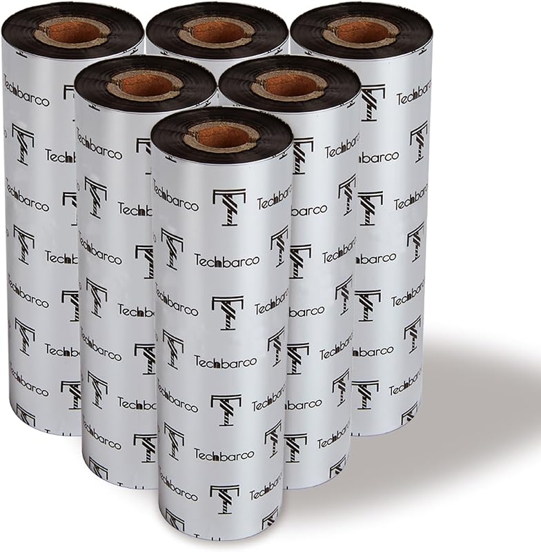 10 Rollos de Cintas de Transferencia Térmica de Escritorio de 4,33" x 244' - Cera Mejorada | 110mm x 74m, Núcleo de 0,5", para Impresora de Escritorio Zebra