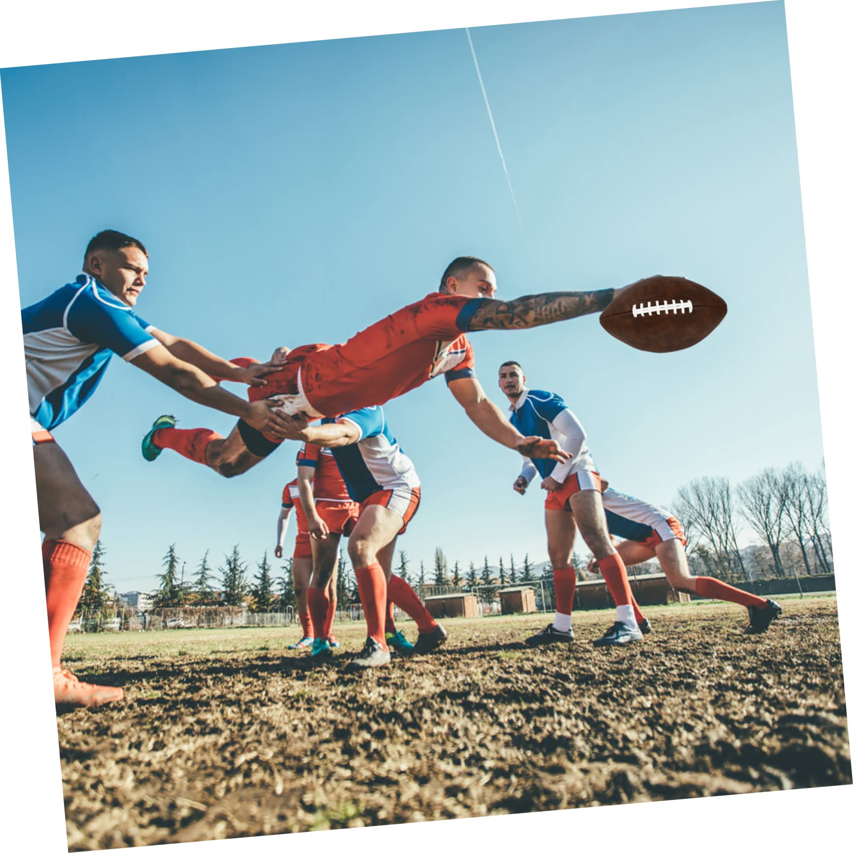 BESPORTBLE Pallone da Rugby Adulto Bianco in Materiale Pu Superficie Antiscivolo, per Allenamento e Competizioni, per Atleti e Teenager