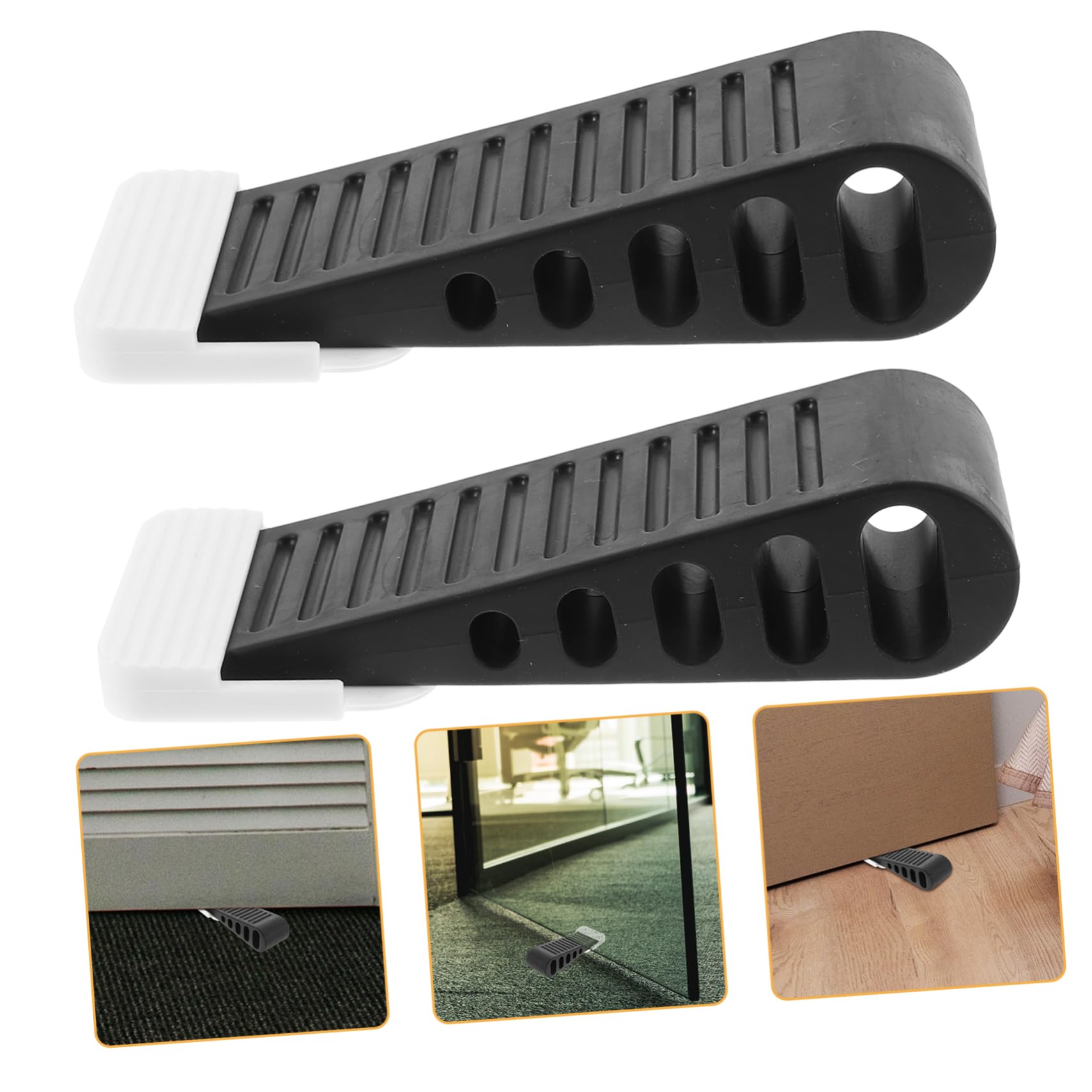 4 Juegos Tope De Puerta De Seguridad para La Inferior De La Puerta Tarjeta para Puerta 2 Piezas Tope De Puerta De Garaje Cadena Topes De Puerta Cuña De 2 Piezas*4