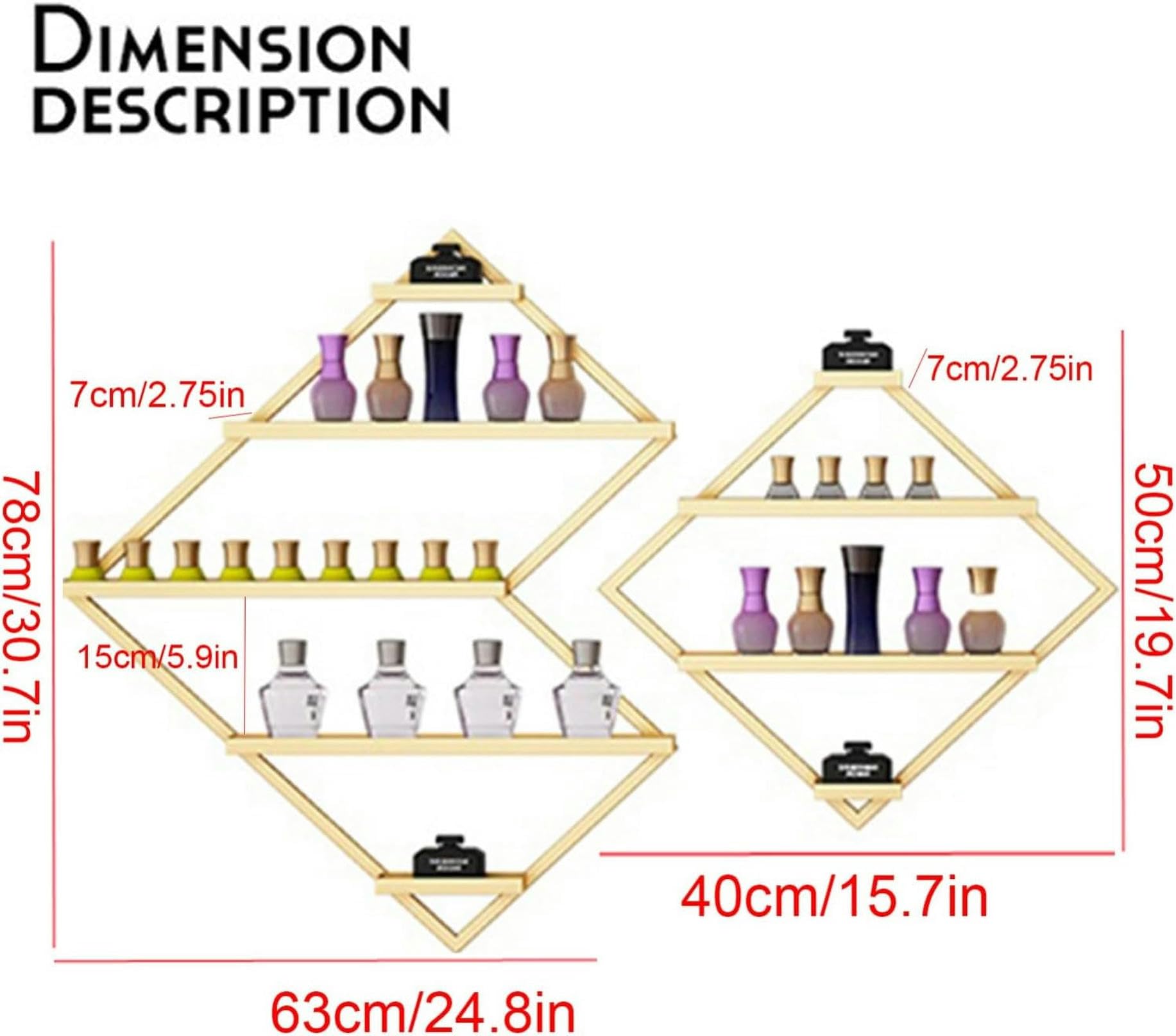 5 Confezioni di Porta Smalto in Metallo per Salone di Bellezza, Porta Smalto da Parete in Metallo Irregolare, Porta Trucchi, Rossetti, profumi, mensole da Parete per Centri Benessere, Centri